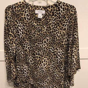 Leopard print Karen Kane top